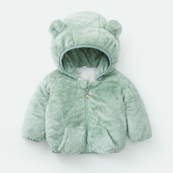 

детские мальчики шубы мода зима теплая утолщение малышей дети outwear уха с капюшоном костюм твердая флис детская одежда c1021, Blue;gray