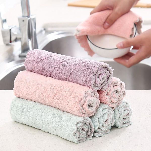 

cleaning cloths diniwell kitchen towel double layer thick hanging strong absorbent wiping rags dish washing rag1