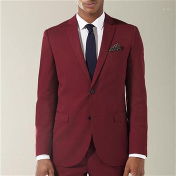 

custom made wine red groom mens suits 2 pieces(jacket+pants+tie) notch lapel wedding bridegroom tuxedos blazer fashion 1851, White;black