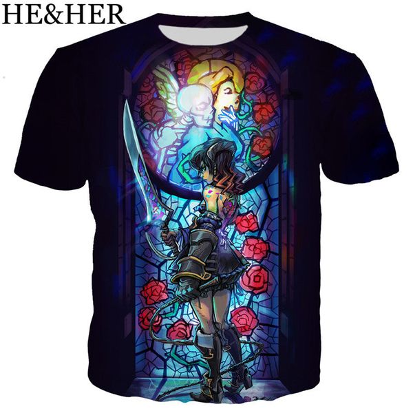 

new bloodstained curse of the moon cartoon 3d print shirts harajuku comics kawaii men clothing