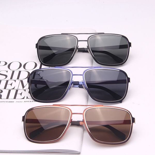 

single b603 men's box fashionable polarized double beam sunglasses driving mirror bronze color, White;black