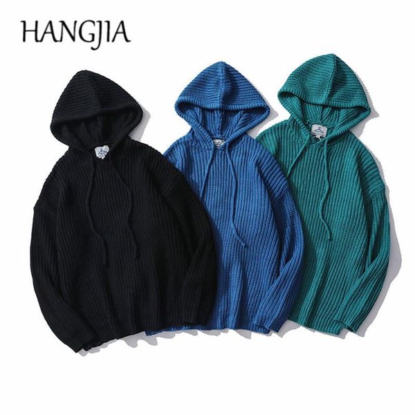 

autumn and winter japanese hooded pullover sweater harajuku loose casual pullovers sweaters men women warm knitted sweater men, White;black