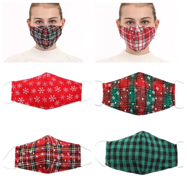 

европейские и американские дышащие рождественские лицевые маски пыли и предотвращения дымка регулируемые plaid маски дизайнерские маски t2i5