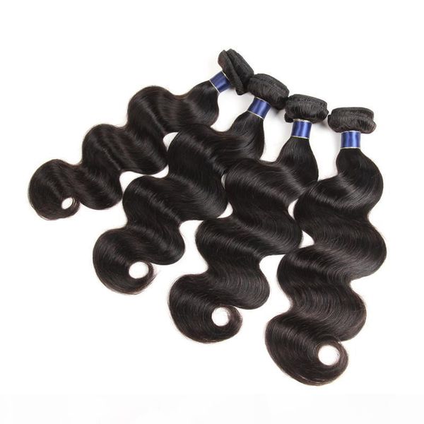 

peruvian indian remy hair weaves body wave 5 6 pcs remy hair bundles wet and wavy indian virgin human hair extensions 10-26 inches, Black