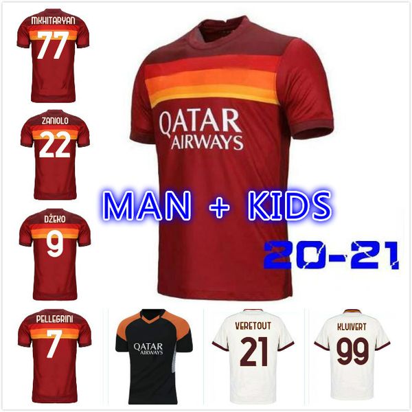 

thai 20 21 dzeko perotti pastore zaniolo soccer jersey 2020 2021 totti jerseys football kit shirt de rossi maillot de foot, Black;yellow