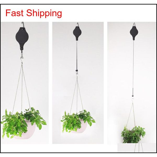 

plastic retractable pulley hanging basket pull down hanger garden flower plant baskets pots garden tools qylogp bdesports