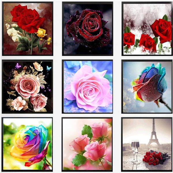 

5d diamond embroidery rose diy diamond painting cross stitch mosaic square rhinestones needlework