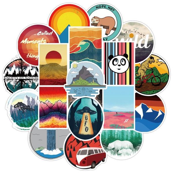 

50pcs landschaft outdoor sticker graffiti waterproof wasserdichte diy koffer lapfahrrad helm skateboard suitcase stiker wmtqgk xhhair