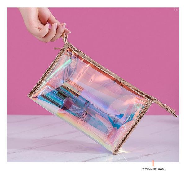 

cosmetic bags & cases transparent 2021 make up bag lady female summer tpu mini jelly storage fashion laser women1