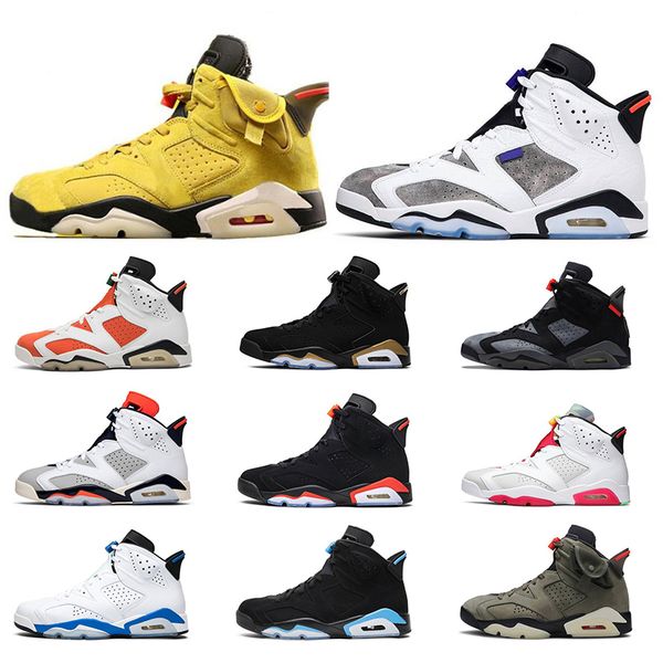 

6 6s jumpman men baketball shoes infrared hare sport blue ts unc tinker gatorade flint iron grey outdoors athletic sneaker sports 7-13, White;red