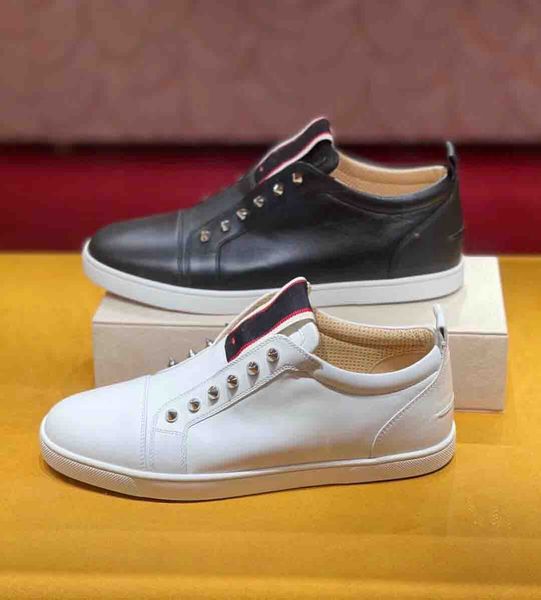 

famous brand-new f.a.v fique a vontade casual walking designer red bottom sneaker women,men spikes leisure flats party wedding eu35-47, Black