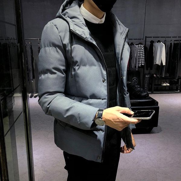 

men's down & parkas winter coat, 2021 cotton clothing han edition students cotton-padded jacket short business, Black