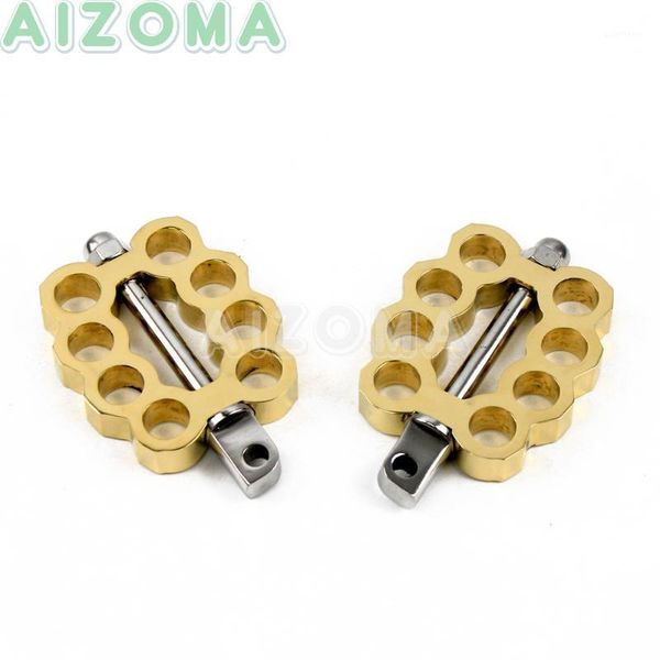 

brass motorcycle foot pegs rest footrest rough crafts knuckle footpegs male mount for cafe racer bobber1