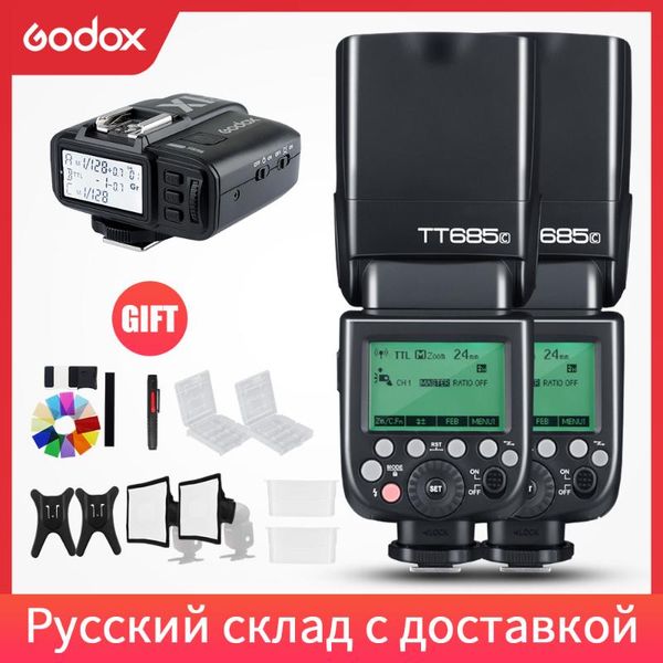 

godox 2x685c685n685s685f685o 1/8000s hssl flash speedlite with x1t trigger for fuji