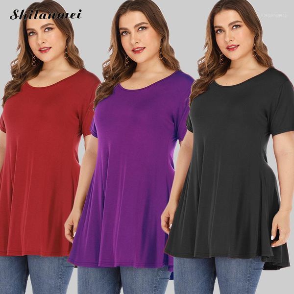 

2019 summer women blouse and casual black solid short sleeve shirts female plus size fashion loose shirt blusas xl-4xl1, White