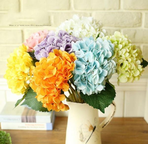 

47cm wedding decoration artificial hydrangea french rose arrangement room hydrangea big heads bouquet flores artificiales1
