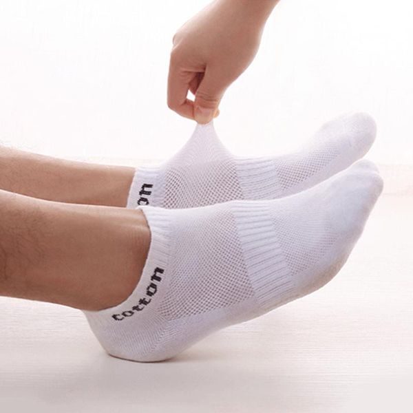 

summer sweat-absorbent mesh socks men's socks breathable sports invisible short deodorant ankle, Black