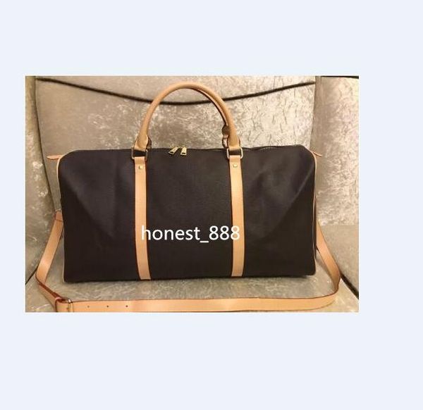 

duffel bag men women brand travel bags hand luggage luxury designer travel bag pu leather handbags large cross body totes 55cm 01