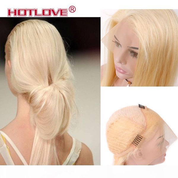 

ove hair indian straight 613 blonde 13x4 lace front wigs pre plucked wigs with baby hair natural hairline 10-24 inch ing, Black;brown