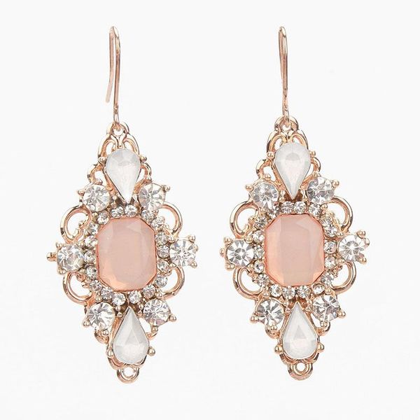 

dangle & chandelier fashion rose gold zircon crystal pendent earrings for women female charm drop wedding jewelry gift 2021 brincos, Silver