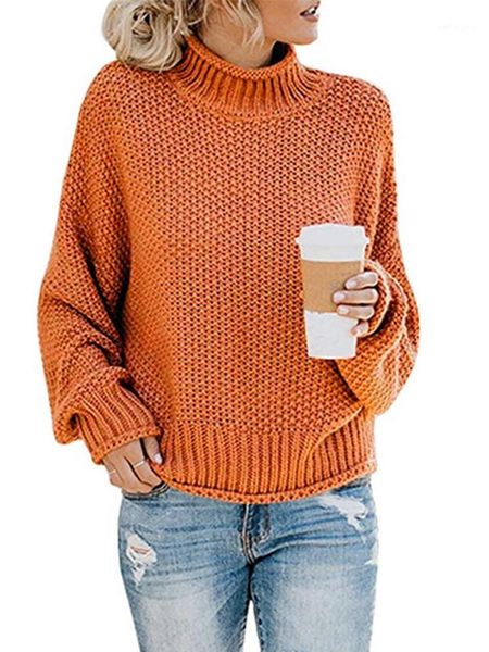 

thick turtleneck sweater women long sleeve 2020 autumn winter new solid knitted lounge wear loose plus size pullovers sweaters1, White;black