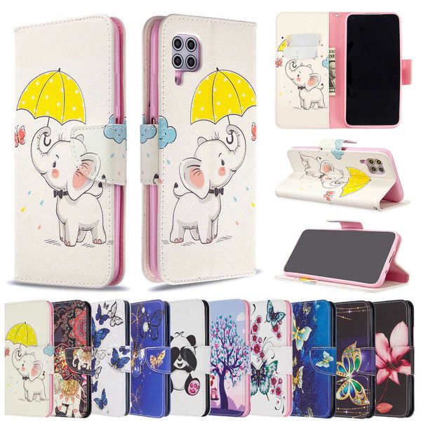 

applicable to nokia 2.4 multi-function color painting pu flip millet poco m3 mobile phone case