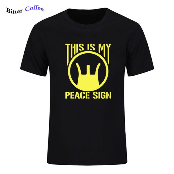 

fashion summer this is my peace sign printed o neck short sleeve round neck slim casual sport hooded sweatshirt hoodie men t shirt