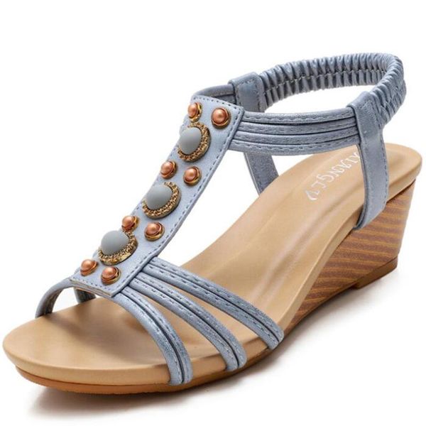 

sandals woman summer wedges casual sewing women shoes ladies platform rome sandalias plus size de mujer ll951, Black