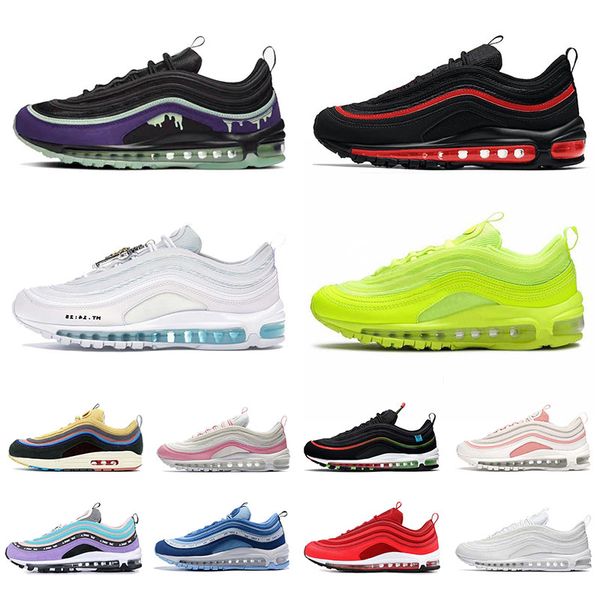 

97 running shoes mens womens mschf x inri jesus sean wotherspoon undefeated undftd black white have a nik day 97s trainers sports sneakers, White;red