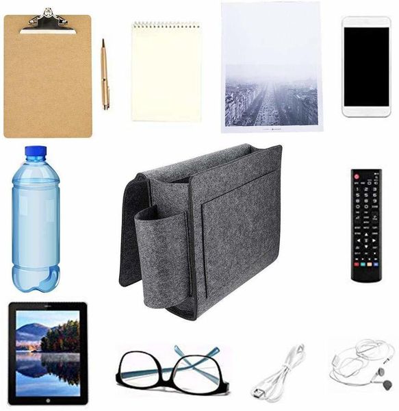 

felt bedside hanging organizer extra large pockets holder book phone storage bag for bed table sofa
