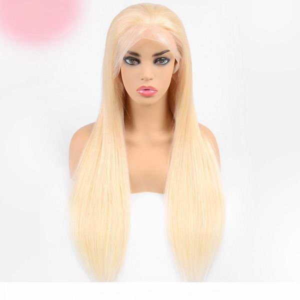 

613 blonde lace front human hair wigs for women pre plucked 613 lace front wigs brazilian straight lace wigs 150% remy, Black;brown