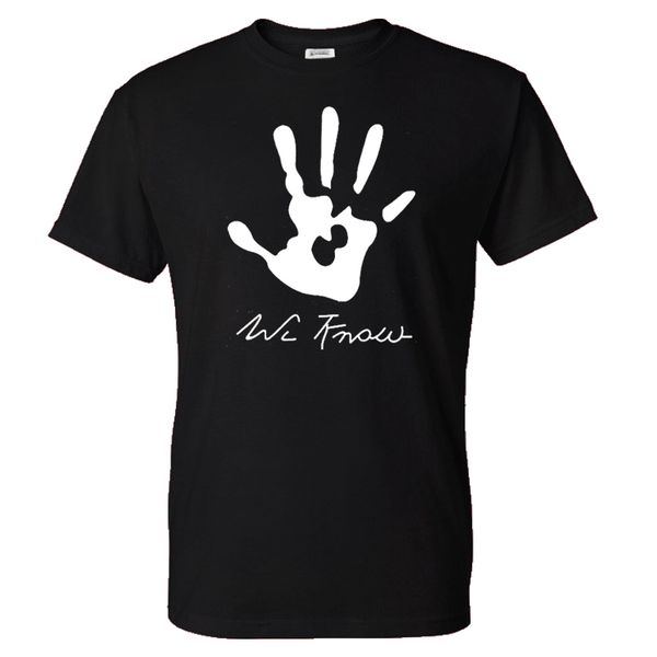 

спорт новое skyrim темное братство tshirt мы знаем, letter pattern печати streetwear мужчины женщины моды o-образным вырезом футболка хлопок