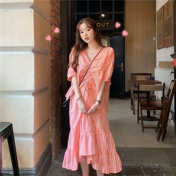 

81ukx design fashion ins summer feeling pleated two color stitching summer women's clothing fashion dre clothing loose and versatile sw, Black;gray