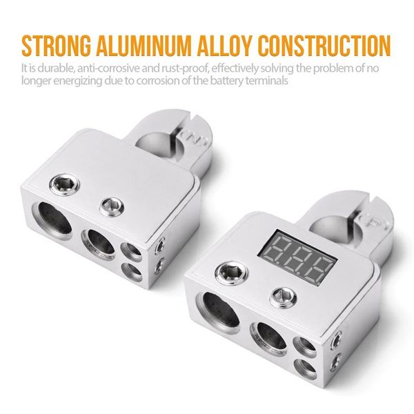 

12v-24v car battery terminal connectors strong versatility 0 4 8 gauge awg battery clamp