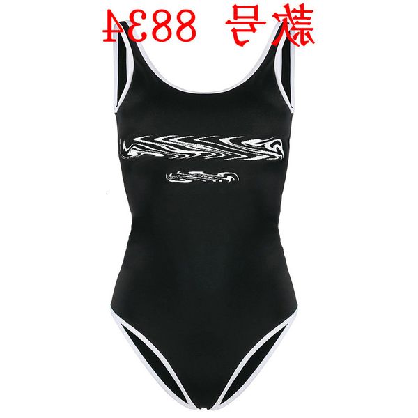 

one piece female solid color letter swimsuit xingcheng