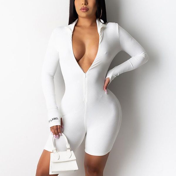 

dossni streetwear white black knitted bodycon jumpsuit women overalls 2020 long sleeve skinny rompers womens jumpsuit1, Black;white