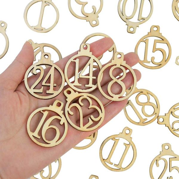 

25pcs 1 25 number wooden tags christmas advent calendar hanging pendant xmas ornaments diy crafts present wrapping accessories wmtwyv