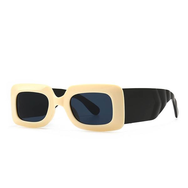 Modern Retro PC Sunglasses Senhoras Ins Vento Largo Pé Sun Óculos para Mulheres E Homens Trendy Summer Shield 7 Cores