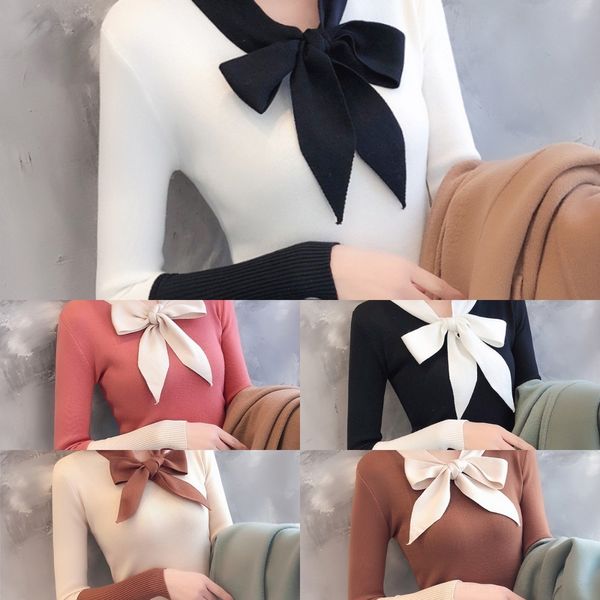 

ahsxq лук пуловер sweatertop sweatersweet пуловер новый v-образным вырезом сердцевины свитер пряжи нити футболки с длинным рукавом дна верхн, White;black