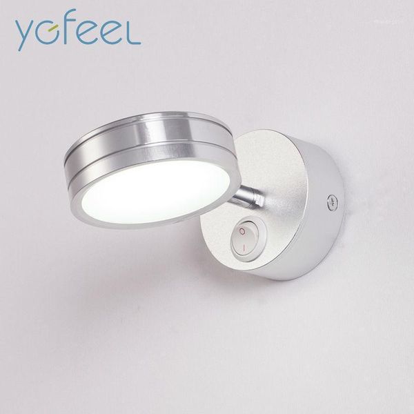 

[ygfeel] 5w led wall lamps with switch bedroom bedside lamp reading light corridor stair lighting direction adjustable ac90-260v1