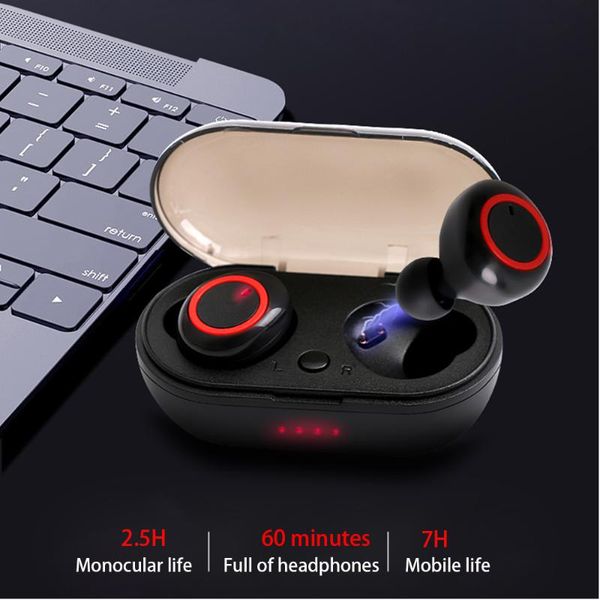 

tws bluetooth earphones 5.0 stereo sports waterproof earbuds headsets with microphone charging box for celular mobile phones