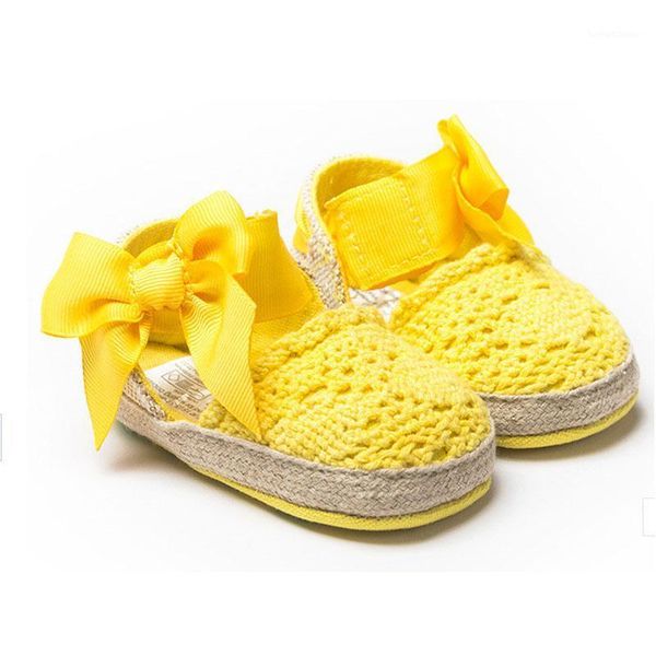 

new design baby girl butterfly-knot knitting print hook & loop soft sole newborn baby shoes wholesale1