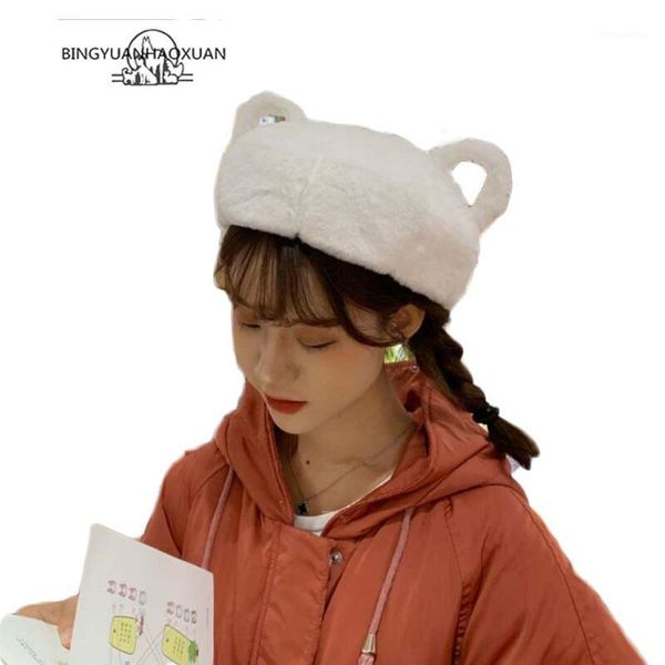 

bingyuanhaoxuan soft wool cotton hat winter beret hat bone punk painter1, Blue;gray