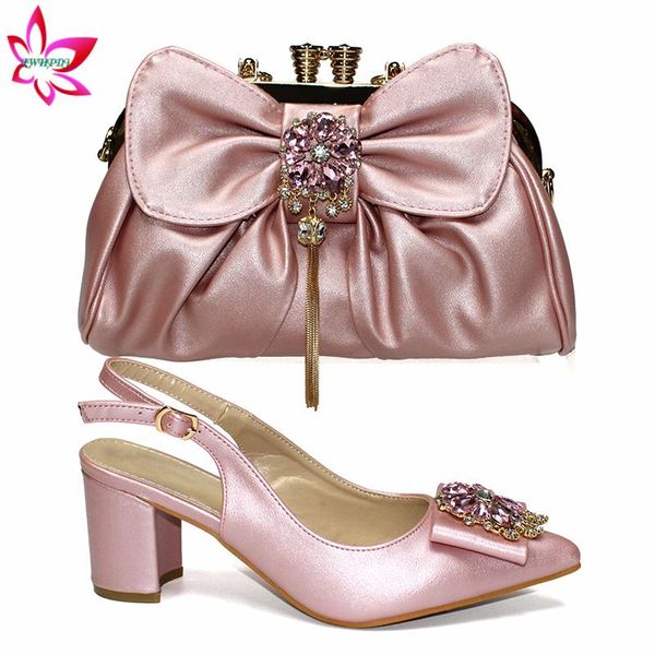 

dress shoes selling ins african lady and bag to match in pink color slingbacks sandals with shinning crystal classics style, Black