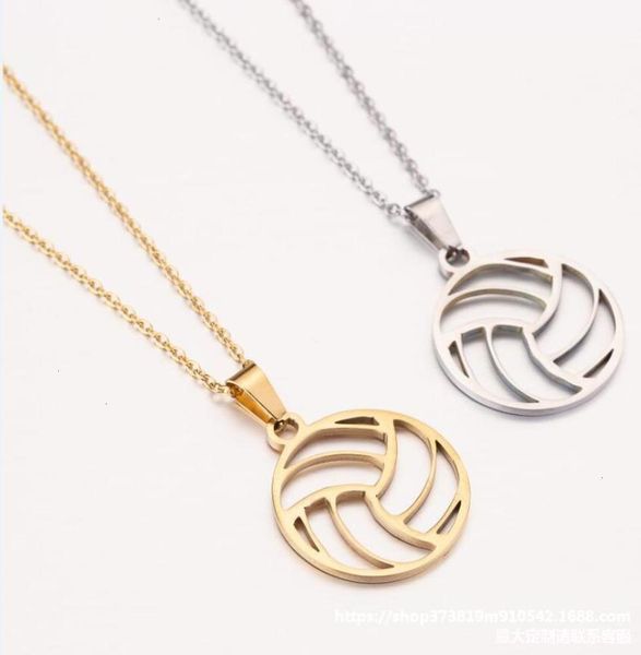 

volleyball and accessories men's sports new women's games stainless steel pendant necklace, Silver