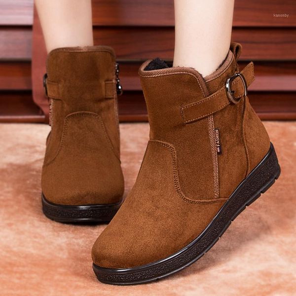 

boots fashion autumn winter flat ladies casual comfortable ankle women sneakers zipper solid plush warm snow1, Black
