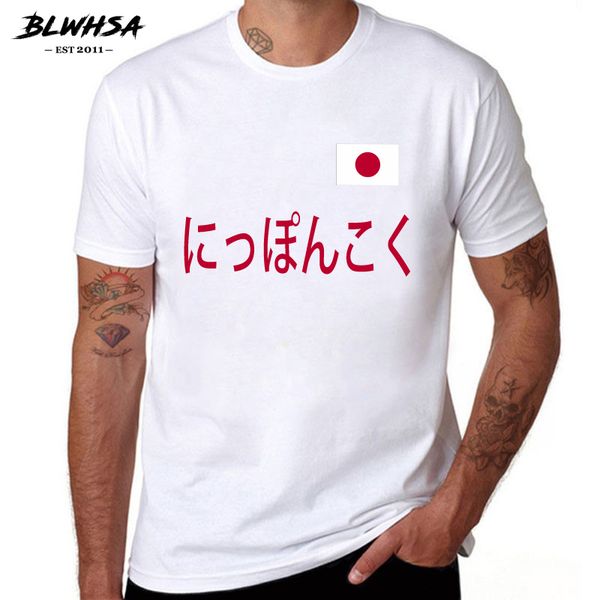 

blwhsa лето t-shirt мужчины япония вентиляторы cheer тенниски вскользь с коротким рукавом 100% pure tops мужская одежда спортивная с капюшон