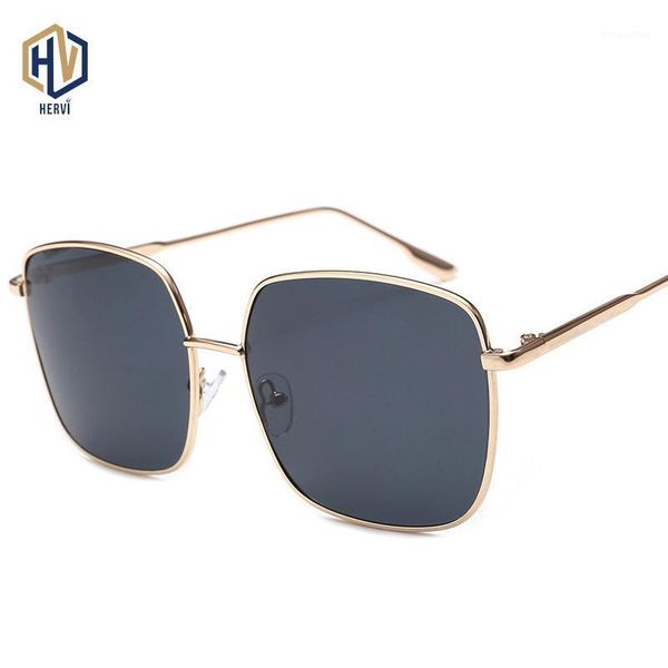 

polarized light sunglasses male female general sunglasses round face square big frame metal frame silica gel nose pads1, White;black