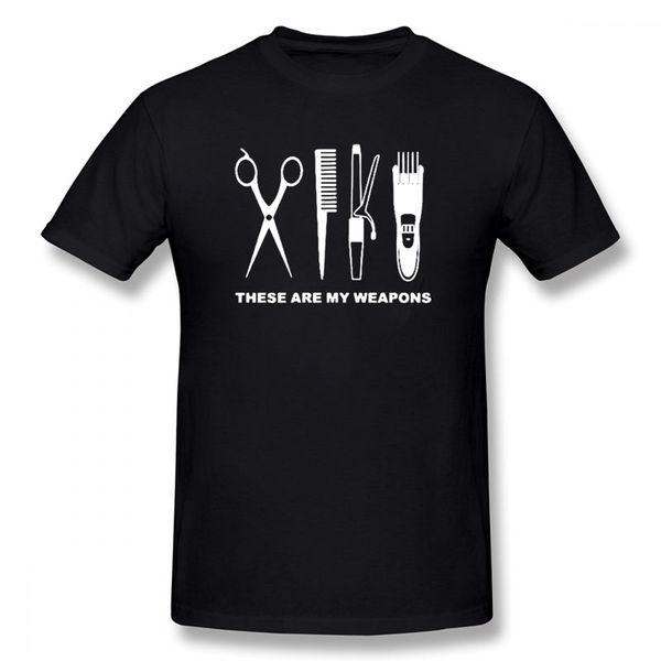 

new summer fashion hairdresser t shirt men short sleeve cotton barber weapons t-shirt scissors tshirt camisetas, White;black