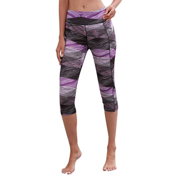 

leggings fitness feminina women skinny pencil pants high waist print breathable exercise legins with pockets push up jeggings, Black
